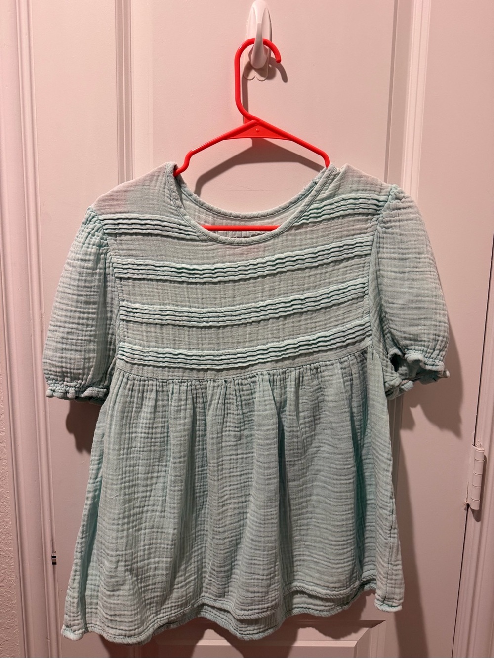 Women Light Mint Gauze Baby Doll top size small.